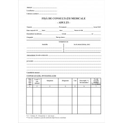 Fisa consultatie medicala A4 - carton