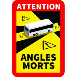 Autocolant “Atenție! Unghiuri Moarte” pentru transport persoane (Franța)